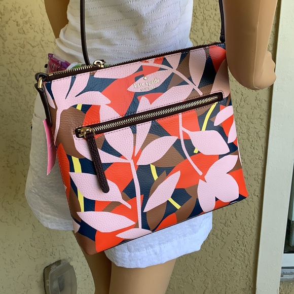 KATE SPADE TOP ZIP CROSSBODY Jackson Tropical toss - Picture 2 of 16
